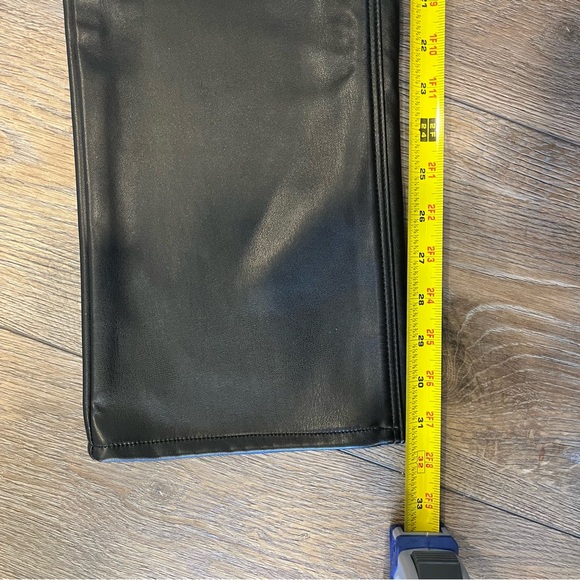 Good American Good Icon Faux Leather Pants Straight Leg Black Womens Size 10 - Picture 6 of 10